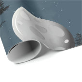 Cute Wolf Pack Woodland Night Sky Moon Geschenkpapier (Rolleneckpunkt)
