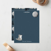 Cute Wolf Pack Woodland Night Sky Moon Kids Mitteilungskarte (Vorderseite/Rückseite Beispiel)