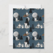 Cute Wolf Pack Woodland Night Sky Moon Kids Mitteilungskarte (Rückseite)