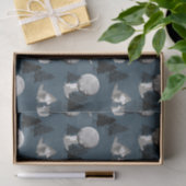 Cute Wolf Pack Woodland Night Sky Moon Seidenpapier (Geschenk)