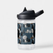 Cute Wolf Pack Woodland Night Sky Moon Trinkflasche (Links)