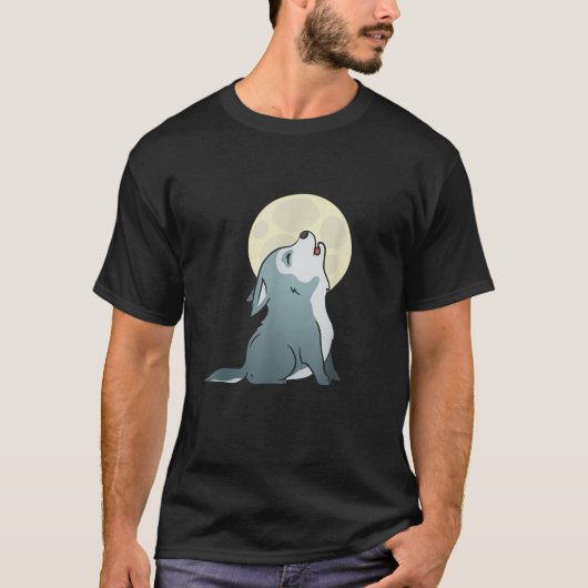Cute Wolf Pup Howling Baby Dog Puppy Men Women Gir T-Shirt (Vorderseite)