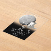 Cute Wolf Woodland Moon Howling Kids Birthday Acryleinladungen (Ablage )