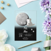 Cute Wolf Woodland Moon Howling Kids Birthday Acryleinladungen (In Situ (Hochzeit))