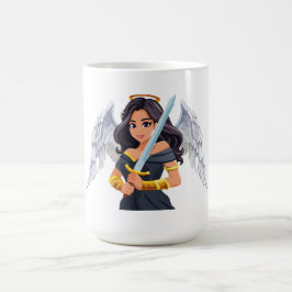 Cute woman Angel's with open wings and sword Kaffeetasse