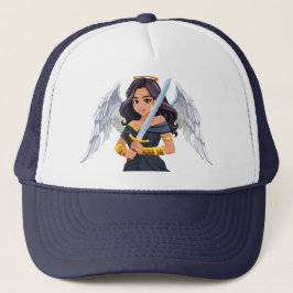 Cute woman Angel's with open wings and sword Truckerkappe
