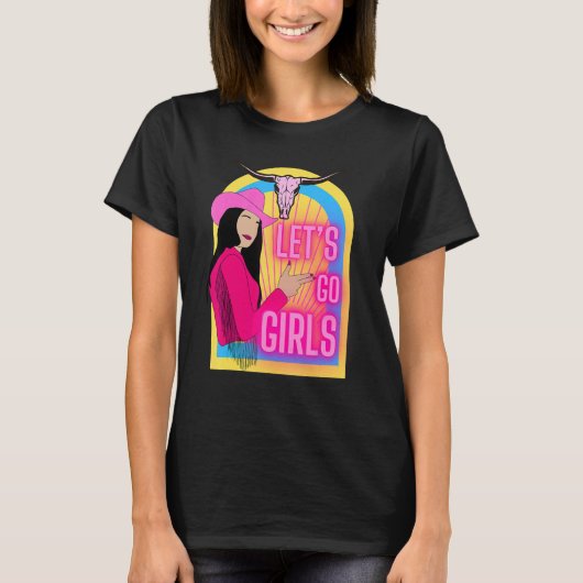Cute women country go girls western rodeo bull Azt T-Shirt (Vorderseite)