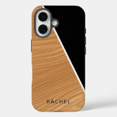 Cute Wood and Black Personalized  Case-Mate iPhone Hülle (Rückseite)