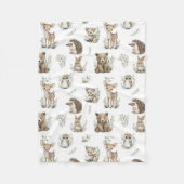 Cute Woodland Animal Watercolour Fleecedecke (Vorderseite)