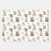 Cute Woodland Animal Watercolour Geschenkpapier Set (Vorderseite 3)