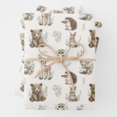Cute Woodland Animal Watercolour Geschenkpapier Set (Beispiel)