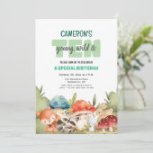 Cute Woodland Animals 10th Birthday Party  Einladung (Stehend Vorderseite)