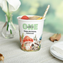 Cute Woodland Animals 1st Birthday Party Pappbecher