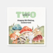 Cute Woodland Animals 2nd Birthday Party Serviette (Vorderseite)