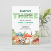 Cute Woodland Animals 3rd Birthday Party Einladung (Stehend Vorderseite)