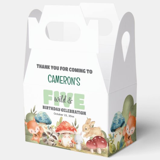 Cute Woodland Animals 5th Birthday Party Geschenkschachtel (Offen)