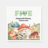 Cute Woodland Animals 5th Birthday Party Serviette (Vorderseite)