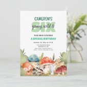 Cute Woodland Animals 6th Birthday Party  Einladung (Stehend Vorderseite)