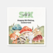 Cute Woodland Animals 6th Birthday Party Serviette (Vorderseite)