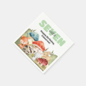 Cute Woodland Animals 7th Birthday Party Serviette (Ecke)