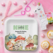 Cute Woodland Animals 9th Birthday Party Pappteller (Party)