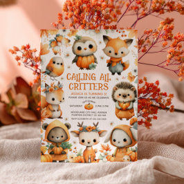 Cute Woodland Animals Autumn Fall Kids' Birthday  Einladung