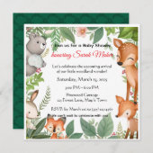 Cute Woodland Animals Baby Shower Invitation Einladung (Vorne/Hinten)