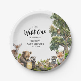 Cute Woodland Animals Baby Shower Pappteller