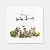 Cute Woodland Animals Baby Shower Party Serviette (Vorderseite)