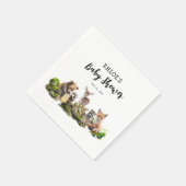 Cute Woodland Animals Baby Shower Party Serviette (Ecke)