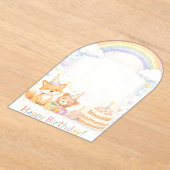 Cute Woodland Animals Birthday Acrylic Invitation Acryleinladungen (Ablage )