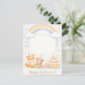 Cute Woodland Animals Birthday Invitation Einladung (Stehend Vorderseite)