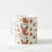 Cute Woodland Animals Christmas PatternHoliday Mug Kaffeetasse (Vorderseite Links)