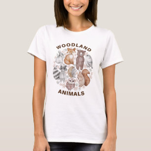 Cute Woodland Animals Geburtstag T-Shirt