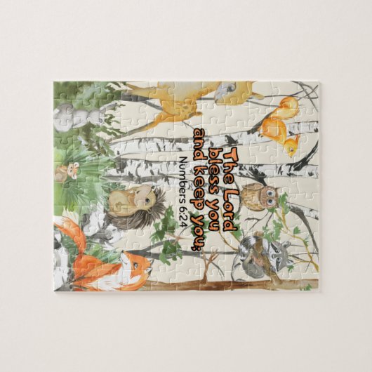 Cute Woodland Animals Scripture Jigsaw Puzzle (Horizontal)