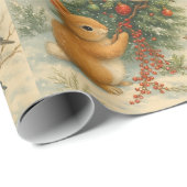 Cute woodland bunny christmas festive winter geschenkpapier (Rolleneckpunkt)