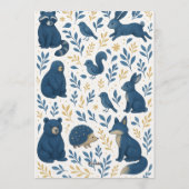 Cute Woodland Creatures |Rustic Forest Baby Shower Einladung (Rückseite)