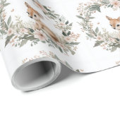 Cute Woodland Deer Christmas Wrapping Paper Geschenkpapier (Rolleneckpunkt)