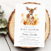Cute Woodland Deer Fall Baby Shower Einladung