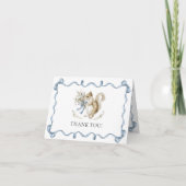 Cute Woodland Forest Squirrel Baby Shower Dankeskarte (Vorderseite)