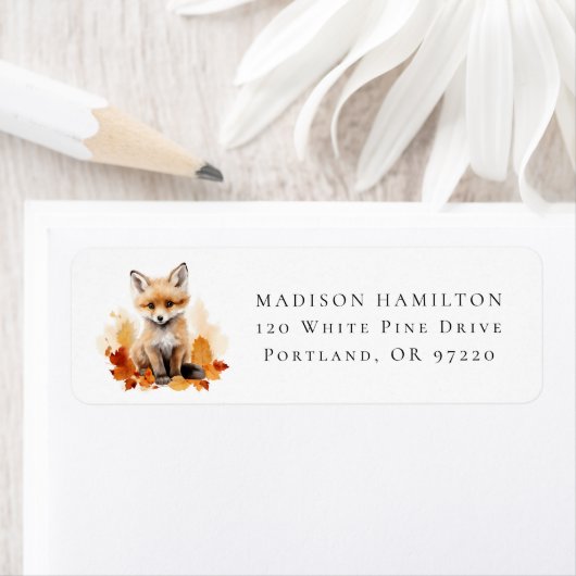 Cute Woodland Fox Return Address (Insitu)