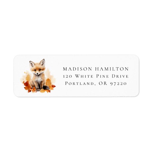 Cute Woodland Fox Return Address (Vorne)