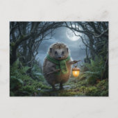 Cute Woodland Hedgehog Lantern | Thinking of You Postkarte (Vorderseite)