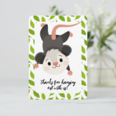 Cute Woodland Opossum Birthday Dankeskarte (Stehend Vorderseite)