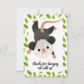 Cute Woodland Opossum Birthday Dankeskarte