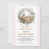 Cute Woodland Sleeping Doe Baby Shower Invitation Einladung (Vorderseite)