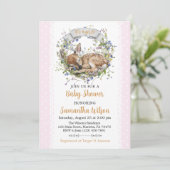 Cute Woodland Sleeping Doe Baby Shower Invitation Einladung (Stehend Vorderseite)