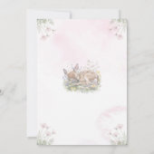 Cute Woodland Sleeping Doe Girl Baby Shower Einladung (Rückseite)