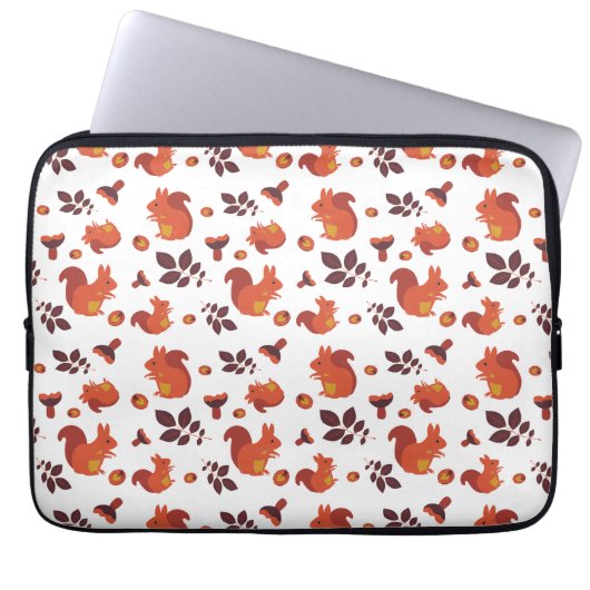 Cute Woodland Squirrel Autumn Pattern Laptopschutzhülle (Vorderseite)