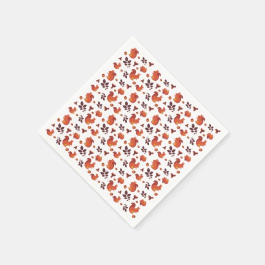 Cute Woodland Squirrel Autumn Pattern Serviette (Ecke)